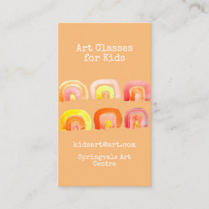 Carte De Visite Cours d'art pour enfants affaires arc-en-ciel