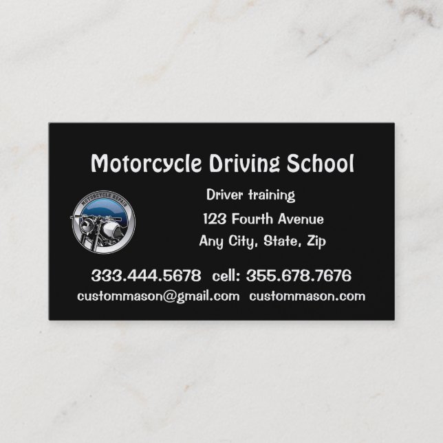 Carte De Visite Cours de conduite en moto (Devant)