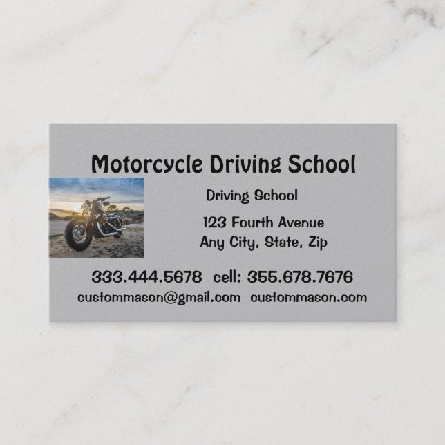 Carte De Visite Cours de conduite en moto (Devant)