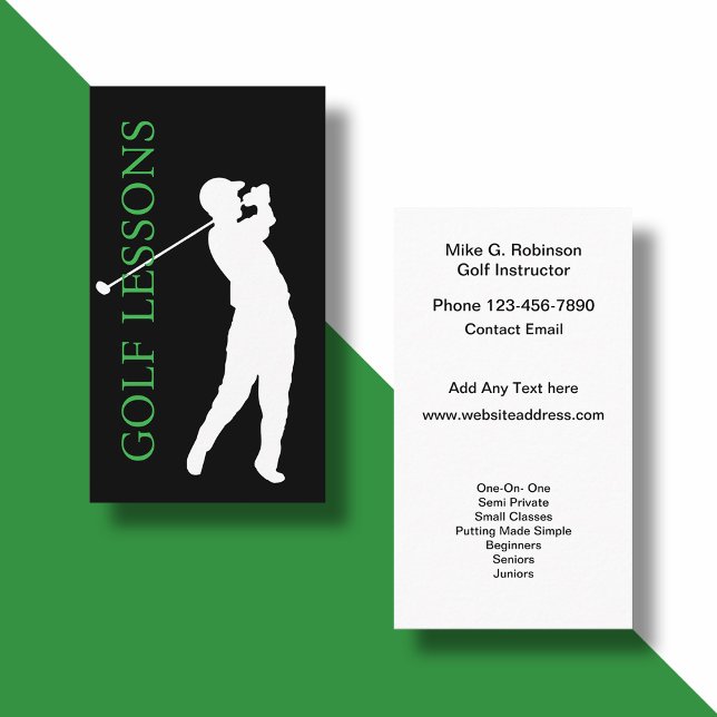 Carte De Visite Cours de formation d'instructeur de golf (Créateur téléchargé)