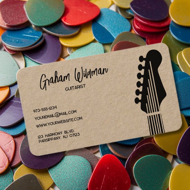 Carte De Visite Cours de Guitare Électrique Musicien Professeur de (Créateur téléchargé)