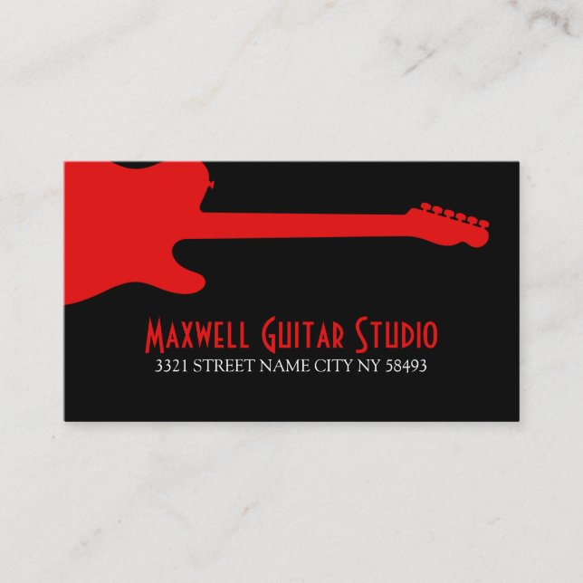 Carte De Visite Cours de guitare Instructor Music Studio (Devant)