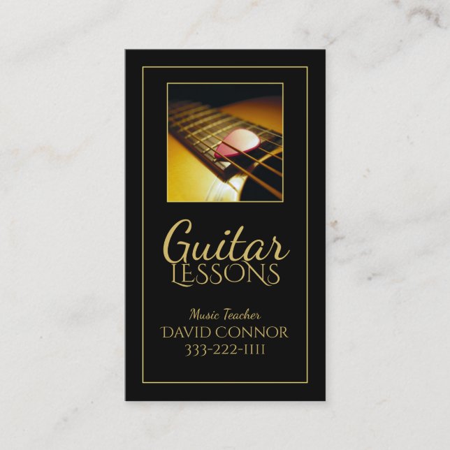 Carte De Visite Cours de guitare Musique Enseignant Classique Cart (Devant)