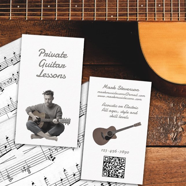 Carte De Visite Cours de Guitare Privés (Créateur téléchargé)