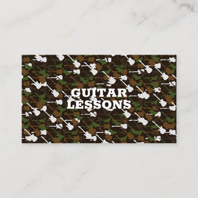 Carte De Visite Cours de Guitare Professeur de Musique Instructeur (Devant)