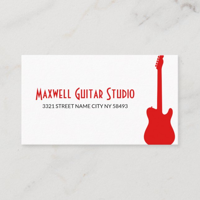 Carte De Visite Cours de Guitare Professeur Studio de Musique Entr (Devant)