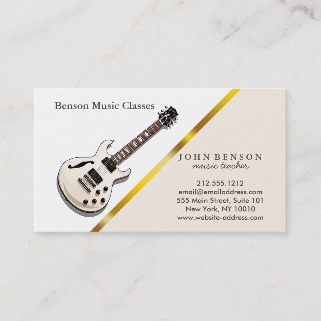 Carte De Visite Cours de musique chic moderne  (Devant)