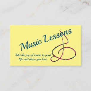 Carte De Visite Cours de musique Guitare Piano Violon Musicien