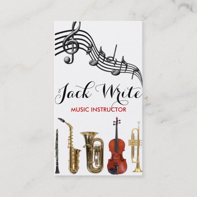 Carte De Visite Cours de Musique Instrumentale Professeur d'Entrep (Devant)