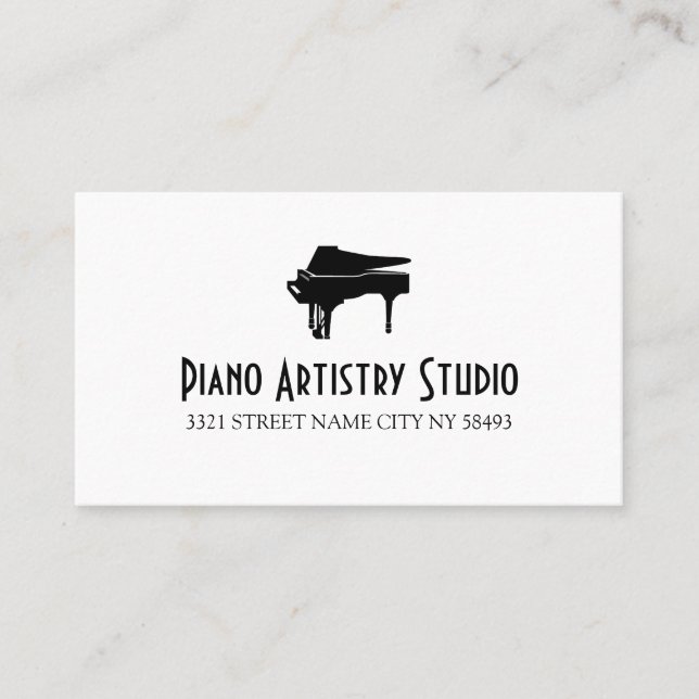 Carte De Visite Cours de piano Instructor Music Studio Business Ca (Devant)
