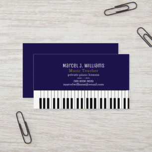 Carte De Visite Cours de Piano Professeur de Musique Moderne