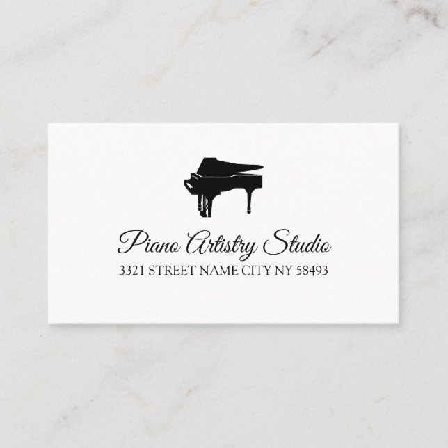 Carte De Visite Cours de piano Professeur Studio de musique  Entre (Devant)