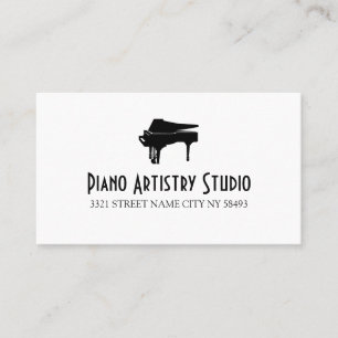 Carte De Visite Cours de piano Professeur Studio de musique Entrep