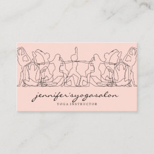 Carte De Visite Cours de yoga mobile en salle de sport rose