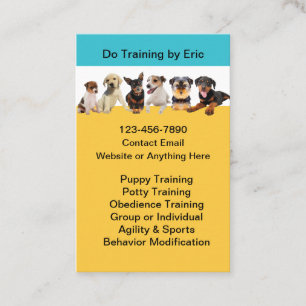 Carte De Visite Cours et services de formation des chiens