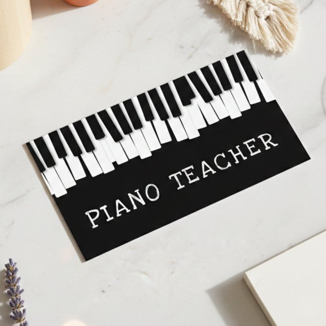 Carte De Visite Cours particuliers de piano (Créateur téléchargé)