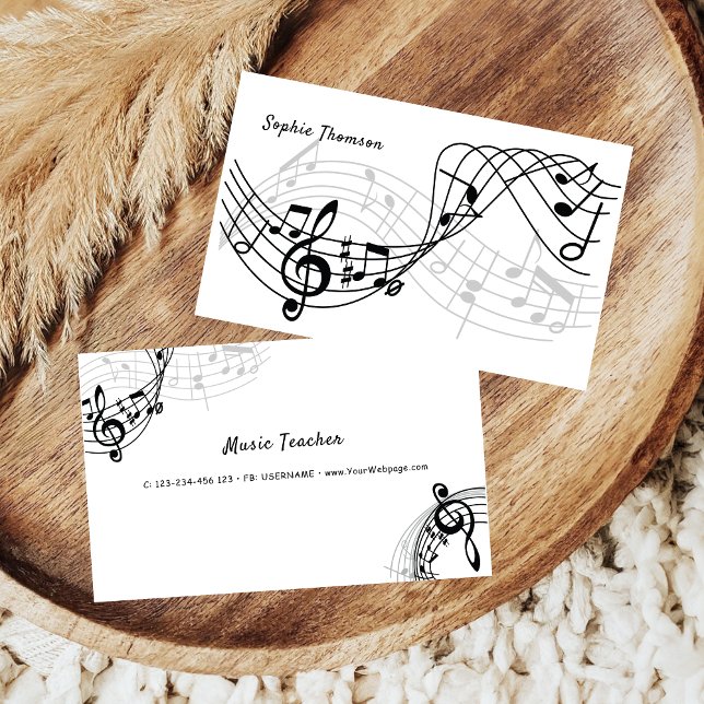 Carte De Visite Cours particuliers de professeur de musique (Créateur téléchargé)