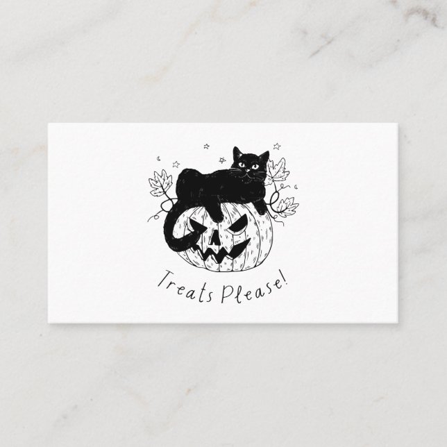 Carte De Visite Course de chat d'automne Halloween (Devant)