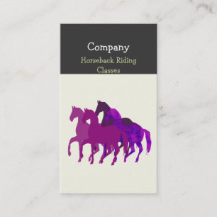 Carte De Visite Course de chevaux artistique d'aquarelle pourpre