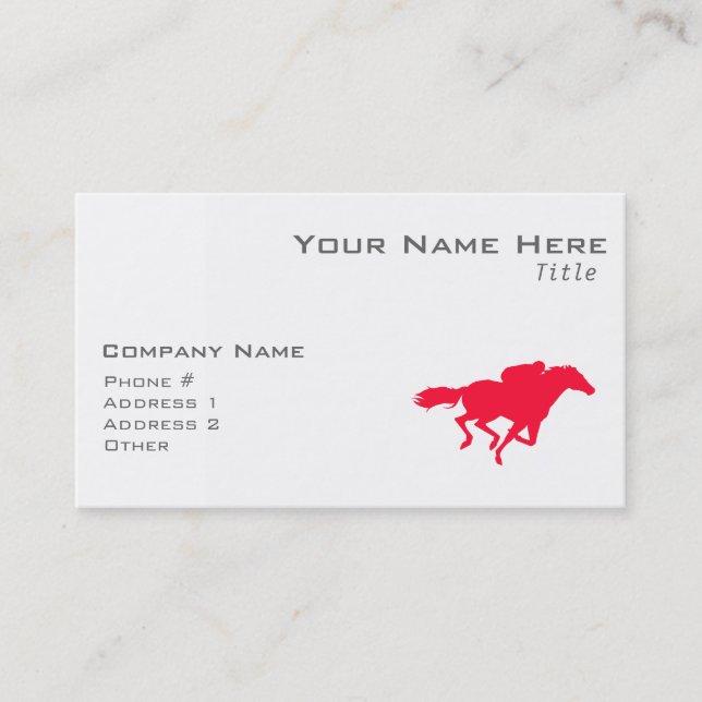 Carte De Visite Course Red Horse Scarlet (Devant)