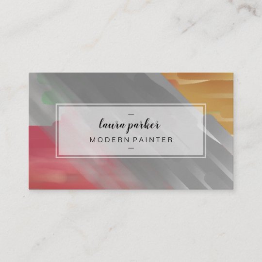 Carte De Visite Courses Abstraites Modernes D Artiste De Peinture Zazzle Fr