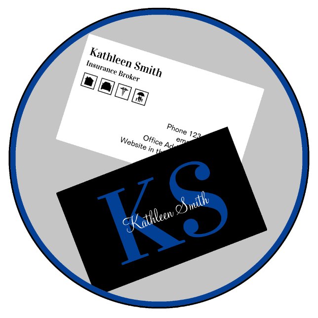 Carte De Visite Courtier d'assurance Monogram Classy (Créateur téléchargé)