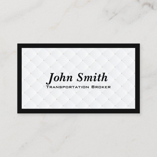 Carte De Visite Courtier de transport Pearl Quilt minimaliste (Devant)