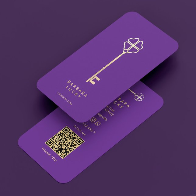 Carte De Visite Courtier hypothécaire locataire minimal Royal Purp (Créateur téléchargé)