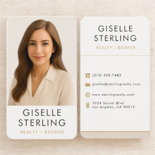 Carte De Visite Courtier Immobilier Beige Neutre