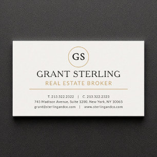 Carte De Visite Courtier immobilier White Gold Luxe