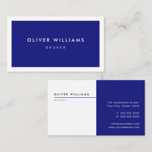 Carte De Visite Courtier professionnel Blue Real Estate Agent