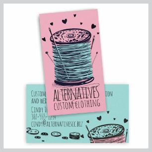 Carte De Visite Coussin à fil de Doodle couture quilter