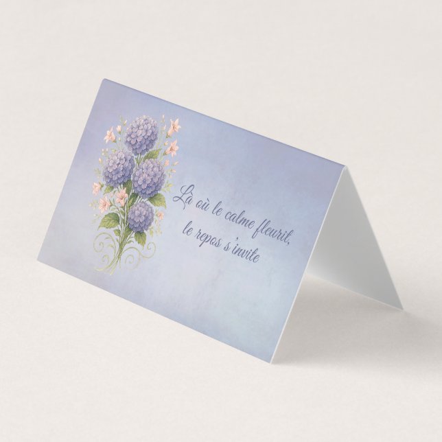 Carte De Visite coussin botanique, là où le calme fleurit (Devant)