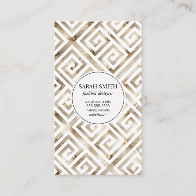 Carte De Visite Coussin en tissu touffu / métal or (Devant)