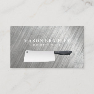 Carte De Visite Couteau boucher Arrière - plan métallique