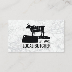 Carte De Visite Couteau boucher Graphique de la coupe de viande