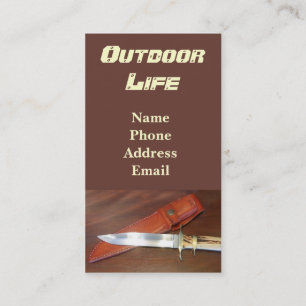 Carte De Visite Couteau de chasse superbe avec le cas en cuir