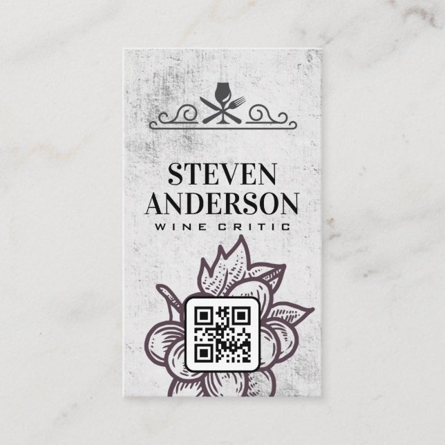 Carte De Visite Couteau fourche en verre de vin (Devant)