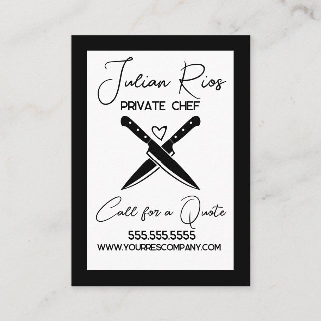 Carte De Visite Couteaux de coupe de cuisine de restaurant de chef (Devant)