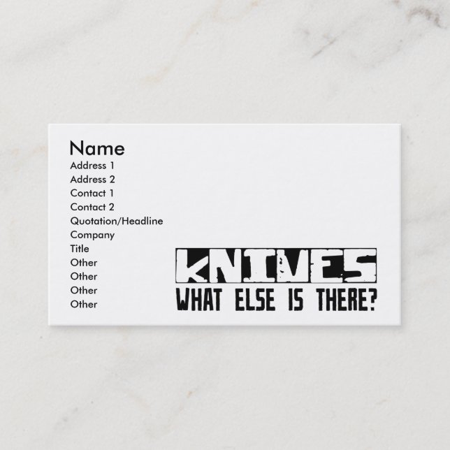 Carte De Visite Couteaux quoi encore est là ? (Devant)