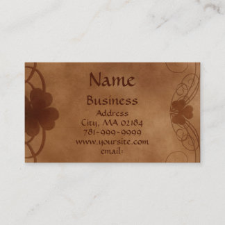 Carte De Visite Coutume celtique élégante de parchemin de shamrock