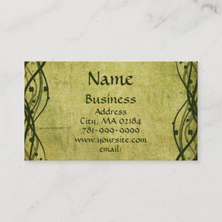 Carte De Visite Coutume celtique verte de parchemin de shamrock de
