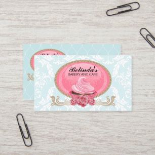 Carte De Visite Coutume élégante de boulangerie de petit gâteau