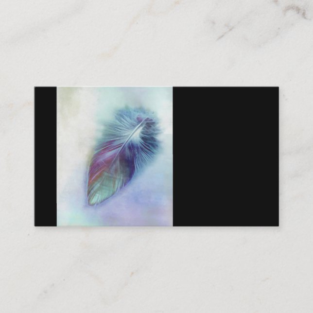 carte de visite coutume modèle bleu plumes art (Devant)