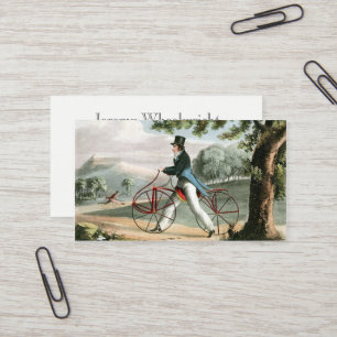 Carte De Visite Coutume vintage de bicyclette de cheval de bois