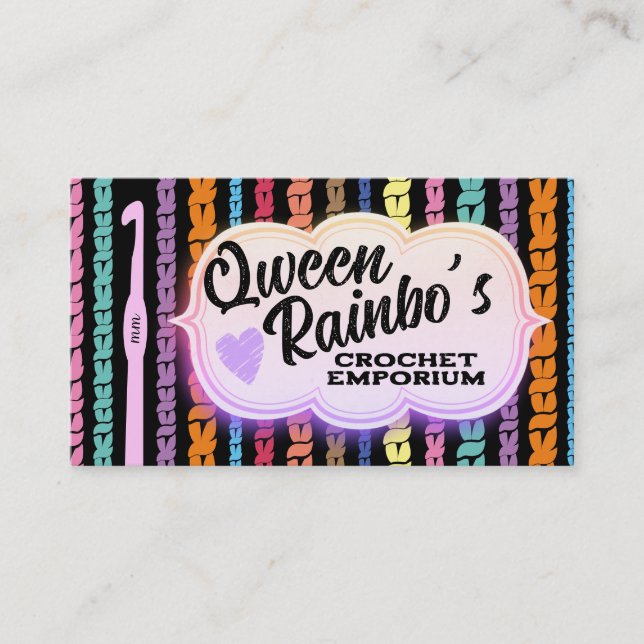 Carte De Visite Couture colorée crochet crochet points de maille (Devant)