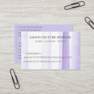 Carte De Visite Couture de mode créatrice de tissus mauve