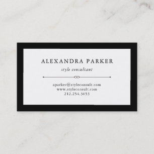 Carte De Visite Couture élégante   noir et blanc