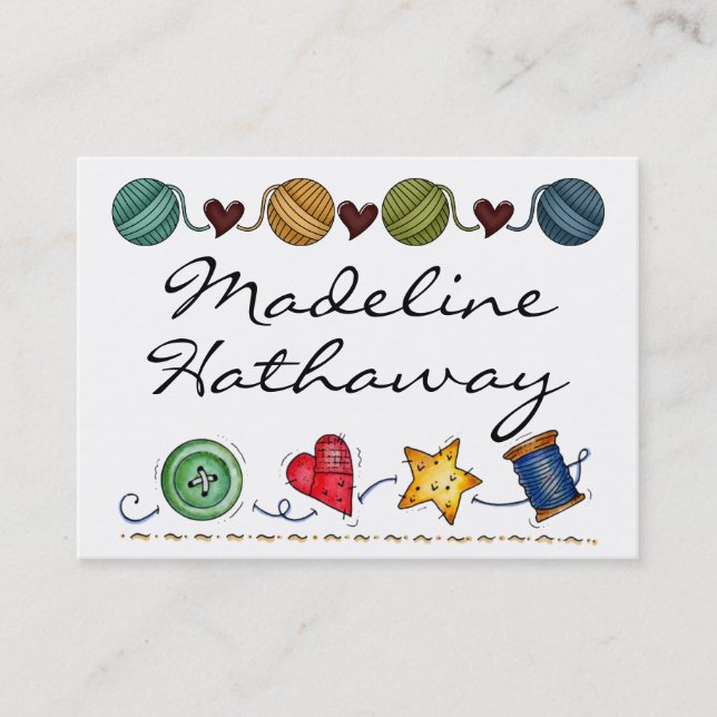 Carte De Visite Couture - Tricot - artisanal - SRF (Devant)