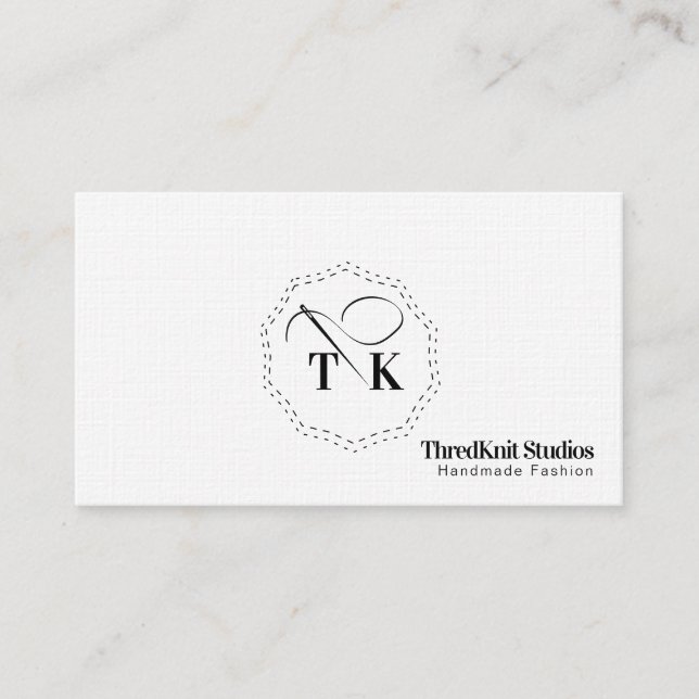 Carte De Visite Couturière Broderie Tailleur Mode Aiguille Logo (Devant)